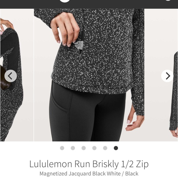 Lululemon Run Briskly 1/2 Zip Long Sleeve Pullover Black White Size 4 - Picture 2 of 9